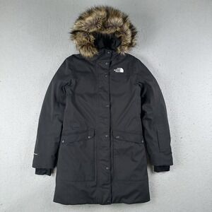 The North Face Arctic Parka Jacket Womens XS Black Futurelight 550 Down Faux Fur